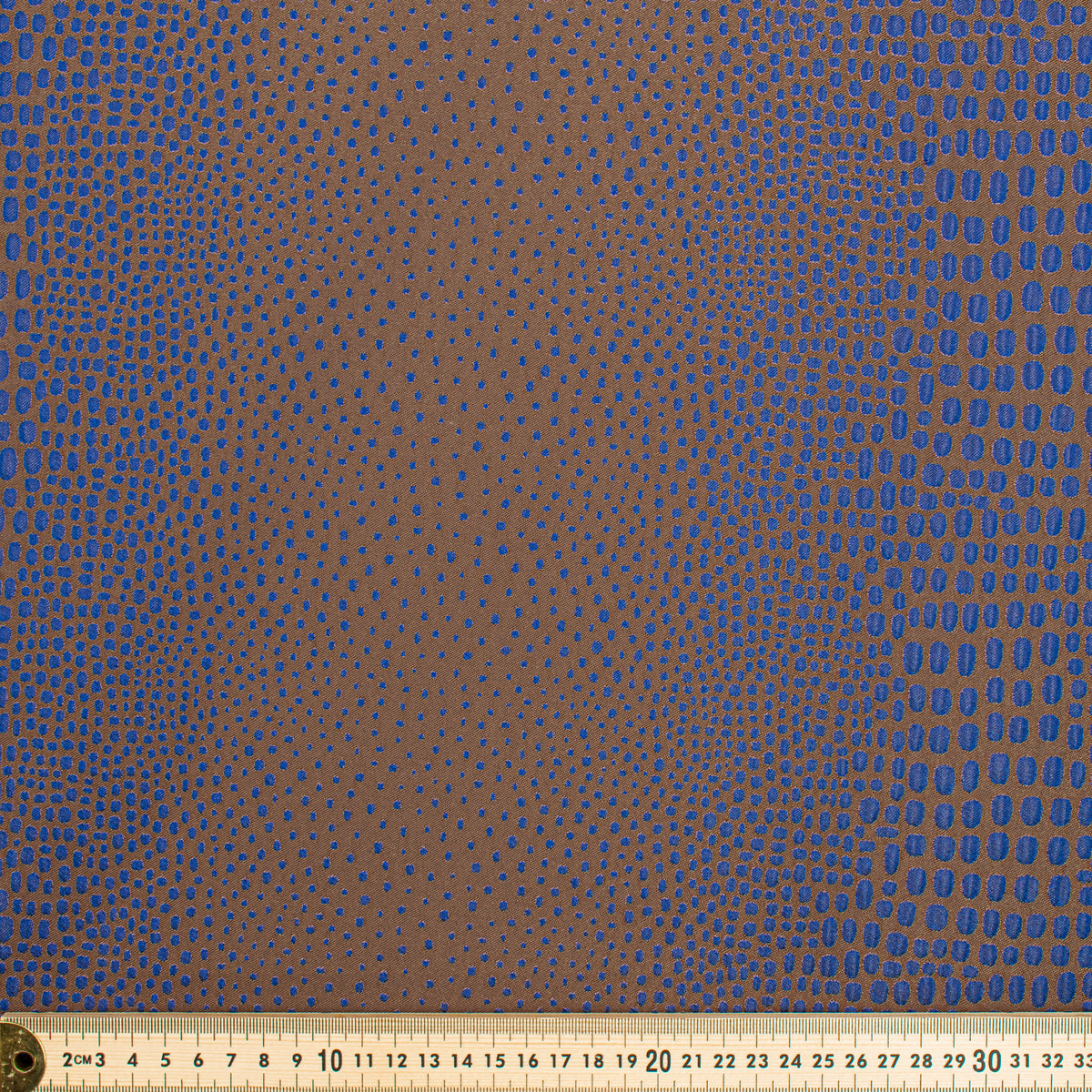 Abstract Animal Spots Suiting/Upholstery Jacquard in Brown/Blue