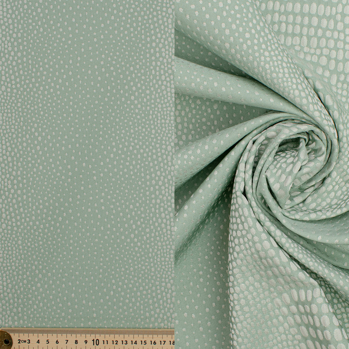 Abstract Animal Spots Suiting/Upholstery Jacquard in Aqua