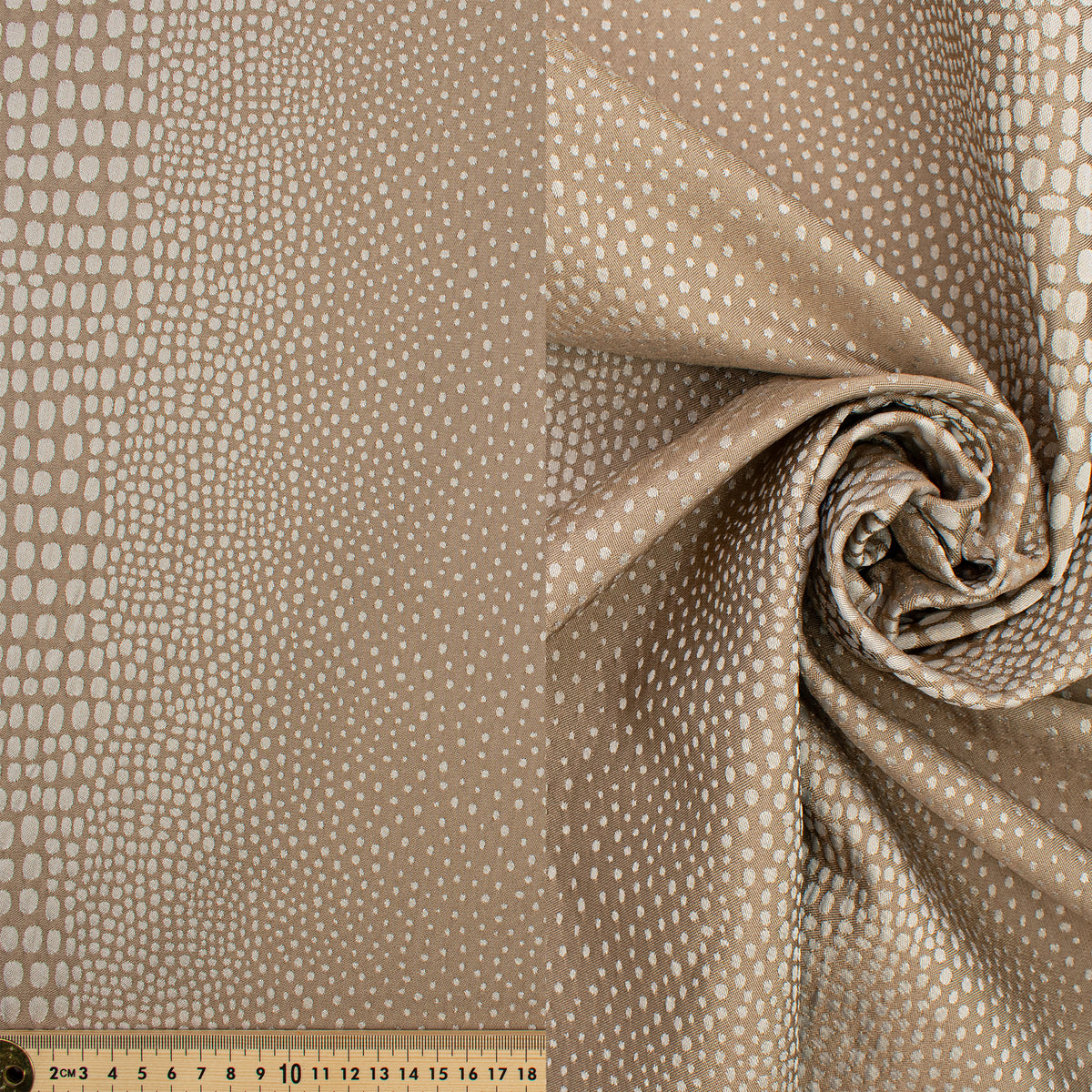 Abstract Animal Spots Suiting/Upholstery Jacquard in Taupe