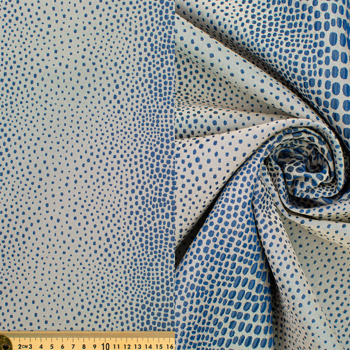 Abstract Animal Spots Suiting/Upholstery Jacquard in Blue
