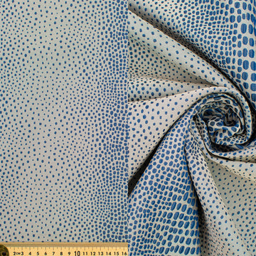 Abstract Animal Spots Suiting/Upholstery Jacquard in Blue