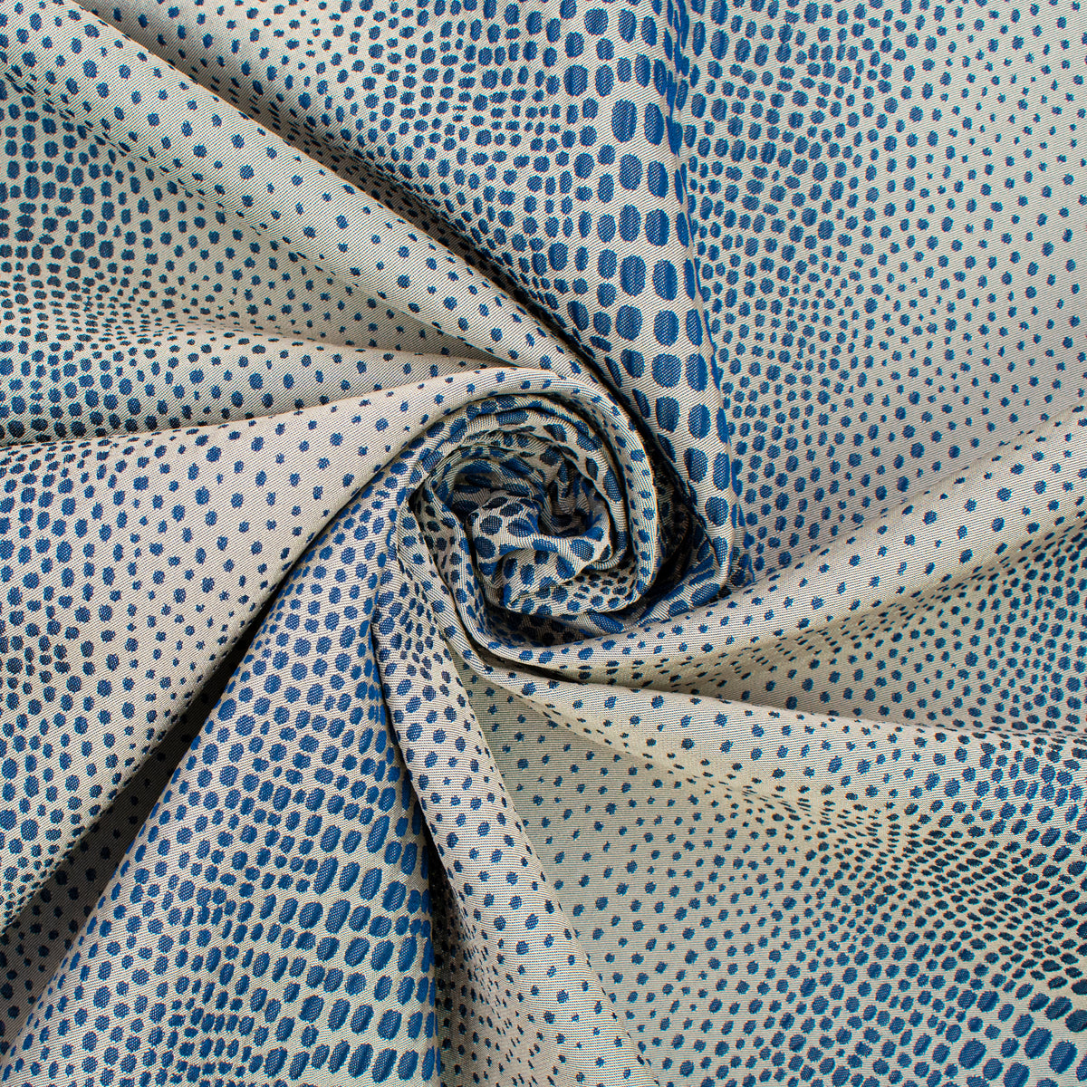 Abstract Animal Spots Suiting/Upholstery Jacquard in Blue