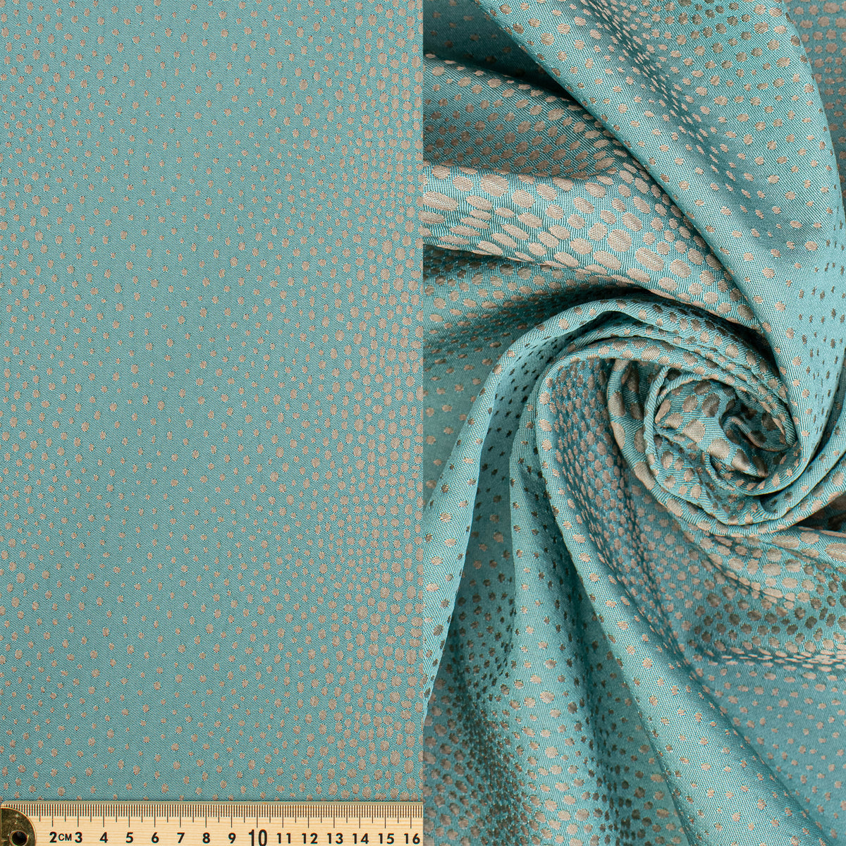 Abstract Animal Spots Suiting/Upholstery Jacquard in Turquoise