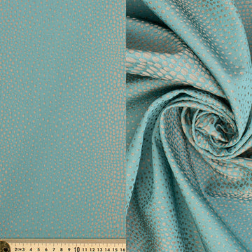 Abstract Animal Spots Suiting/Upholstery Jacquard in Turquoise