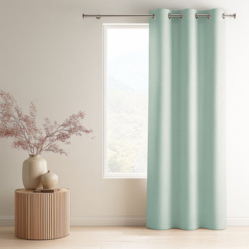 Hume Paris Two Tone Blockout Ring Top Ready Made Curtain – Aqua | Wattle & Bourke