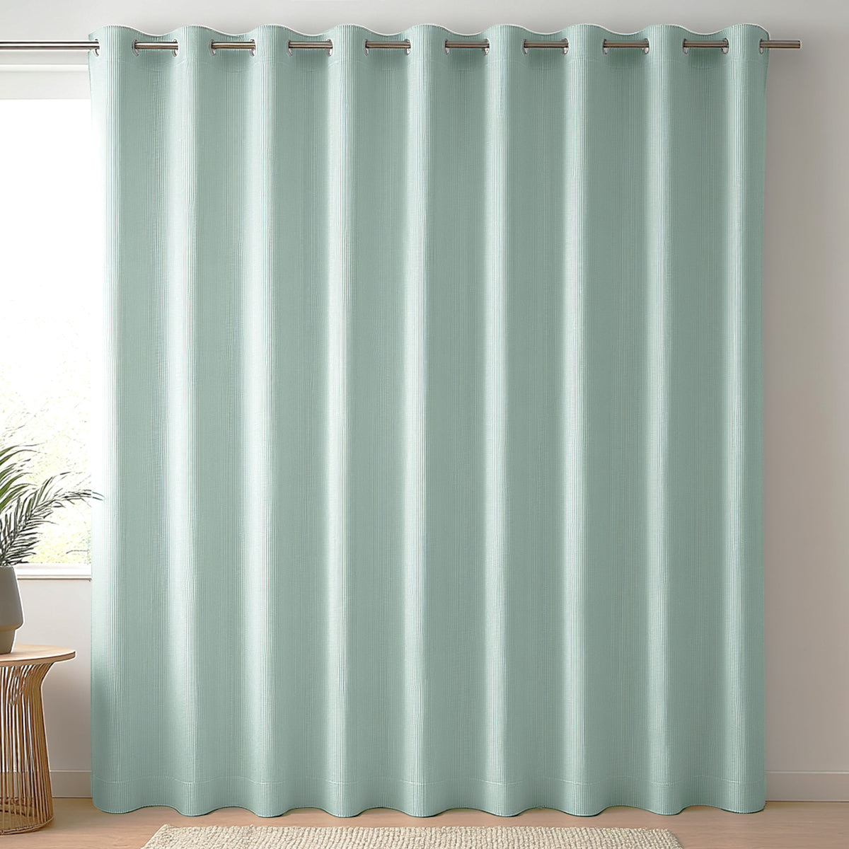 Hume Paris Two Tone Blockout Ring Top Ready Made Curtain – Aqua | Wattle & Bourke