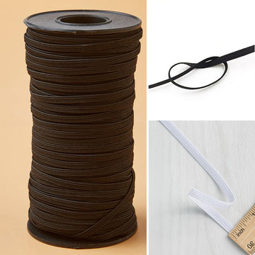 6mm Braided Elastic 200M Roll – Black and White