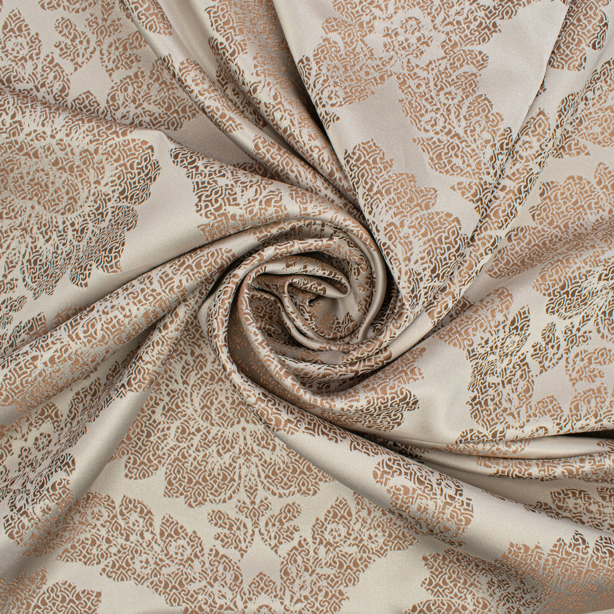 Reversible Floral Jacquard Brocade Suiting/Upholstery Fabric in Chocolate/White