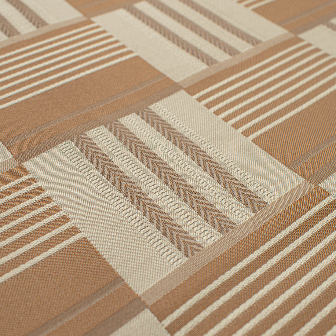 Coordinating Woven Check Upholstery & Suiting Fabric in Dark Gold/Cream