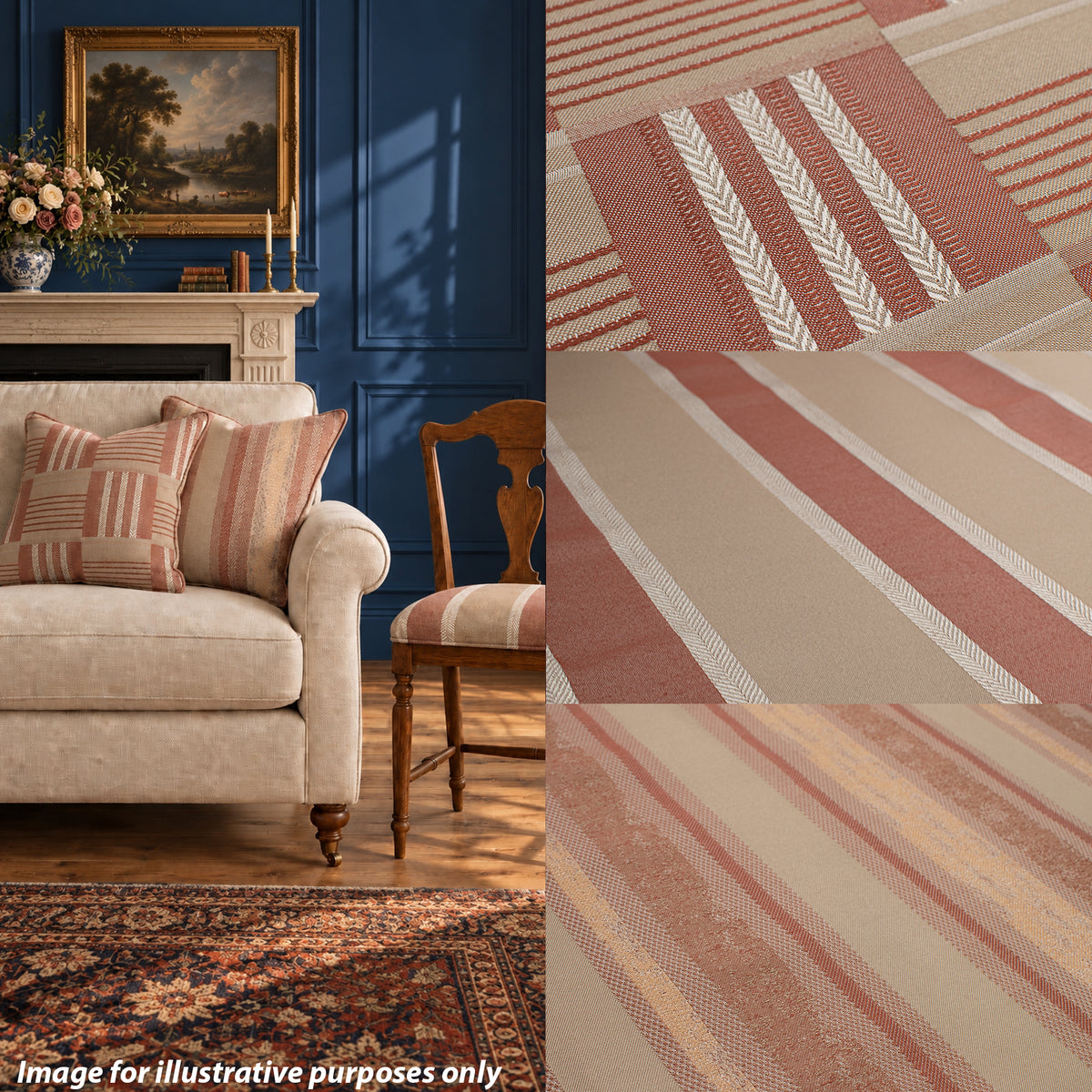 Coordinating Woven Upholstery & Suiting Fabric Check & Stripe Designs