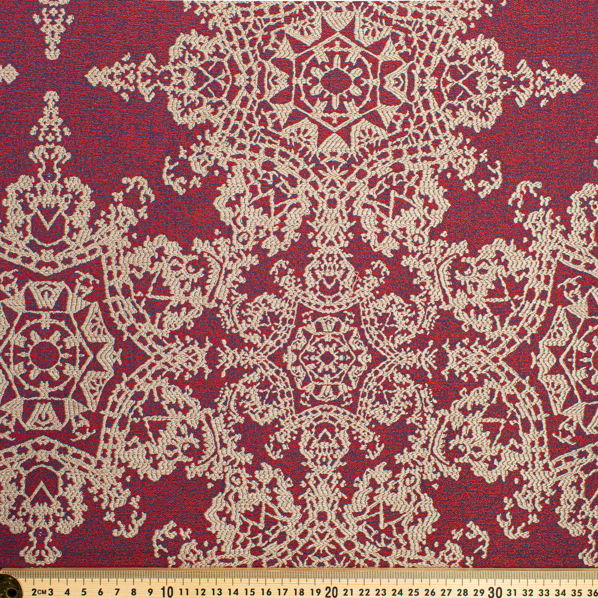 Crystal Filigree Reversible Suiting/Upholstery in Maroon