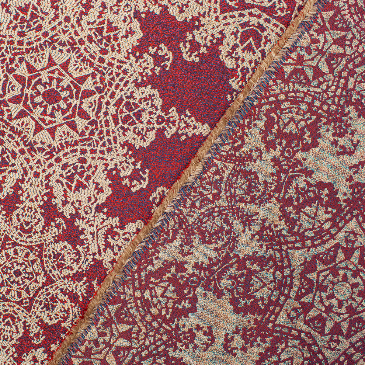 Crystal Filigree Reversible Suiting/Upholstery in Maroon