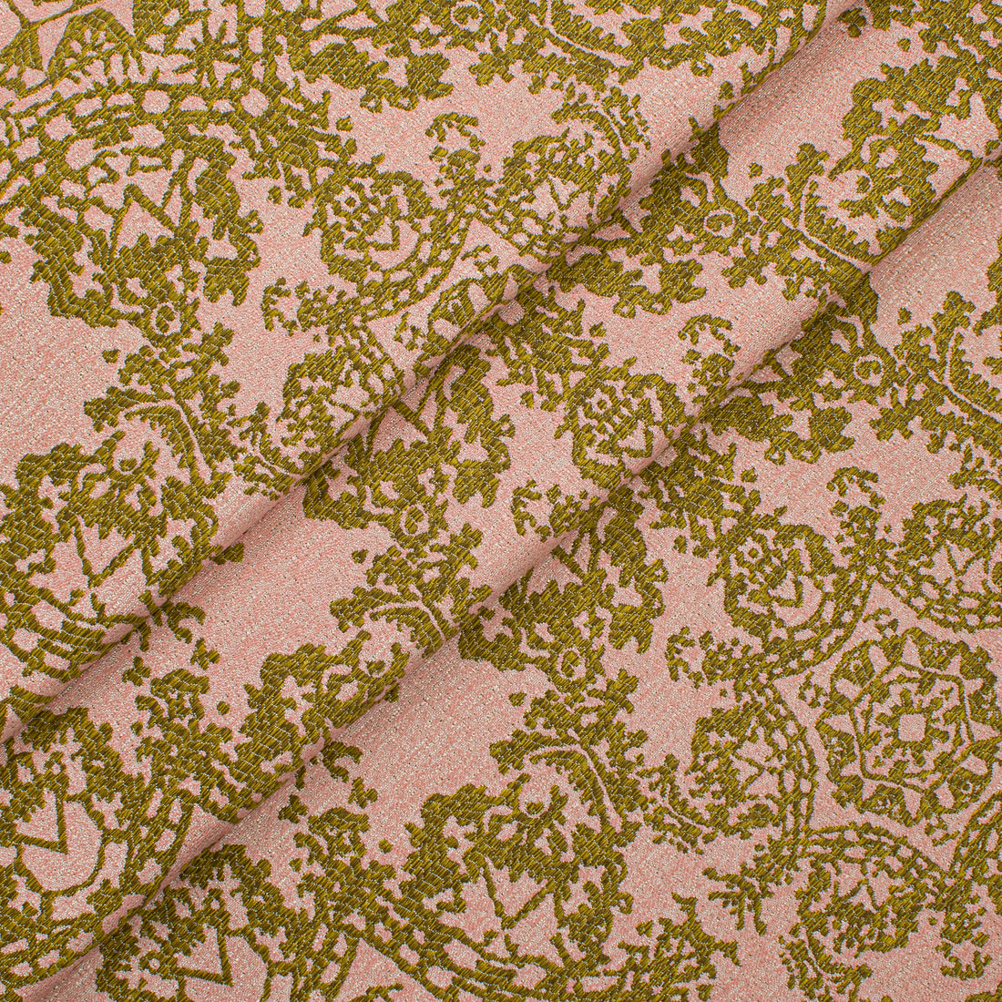 Crystal Filigree Reversible Suiting/Upholstery in Pink/Olive