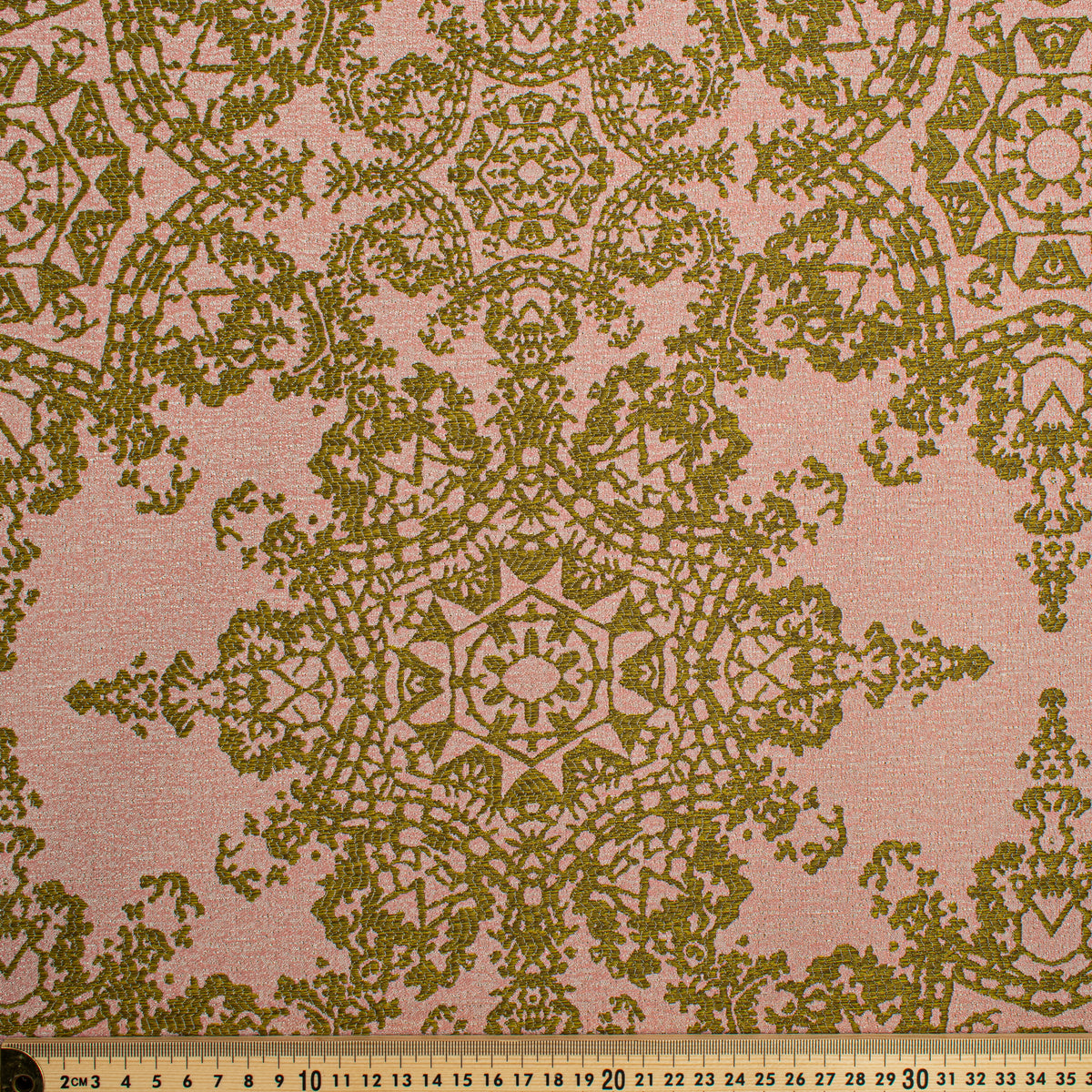 Crystal Filigree Reversible Suiting/Upholstery in Pink/Olive