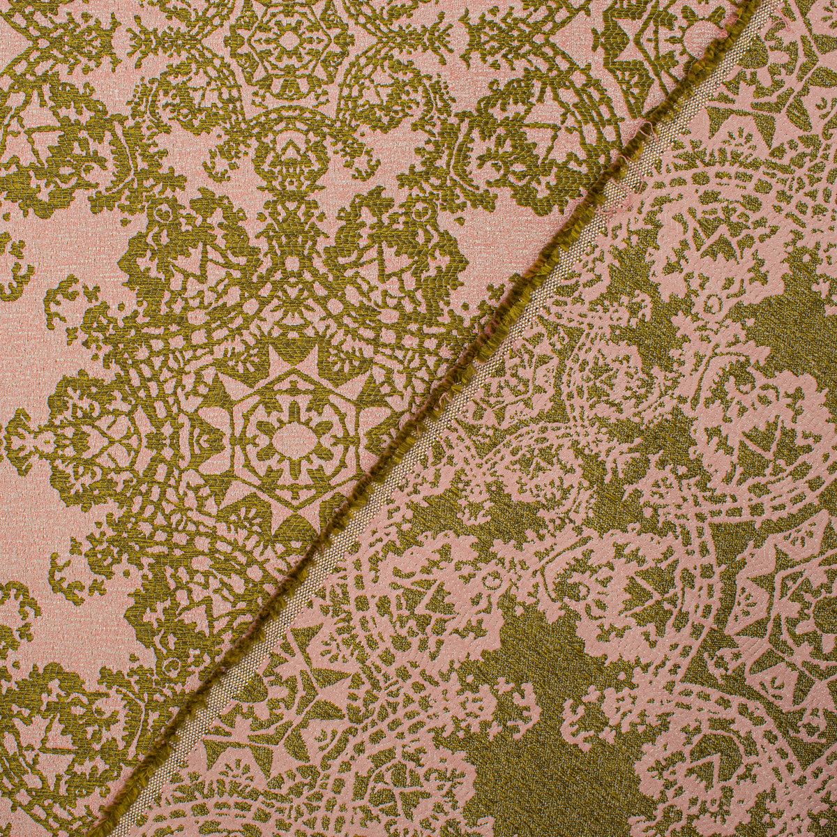 Crystal Filigree Reversible Suiting/Upholstery in Pink/Olive