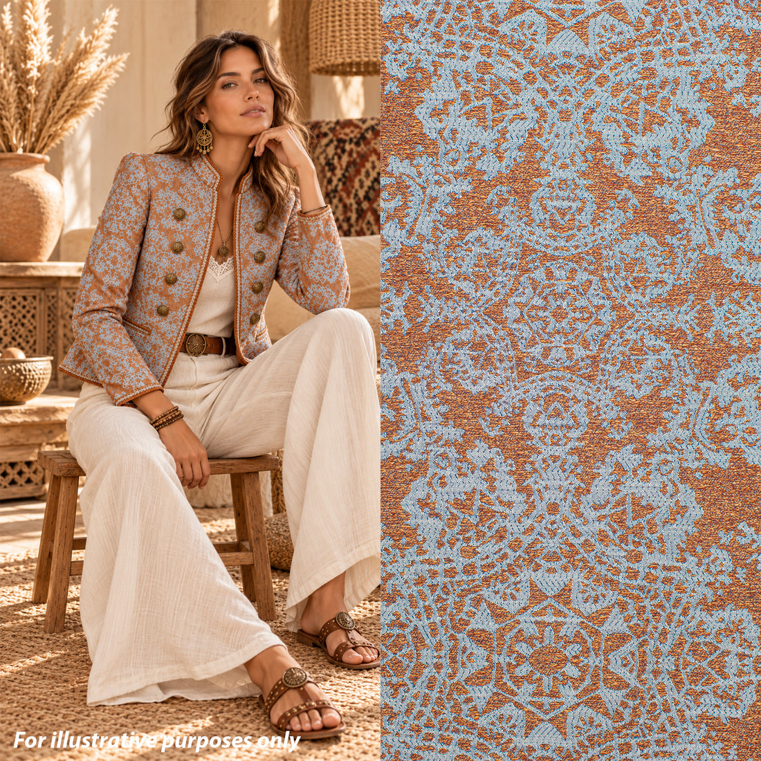 Crystal Filigree Reversible Suiting/Upholstery