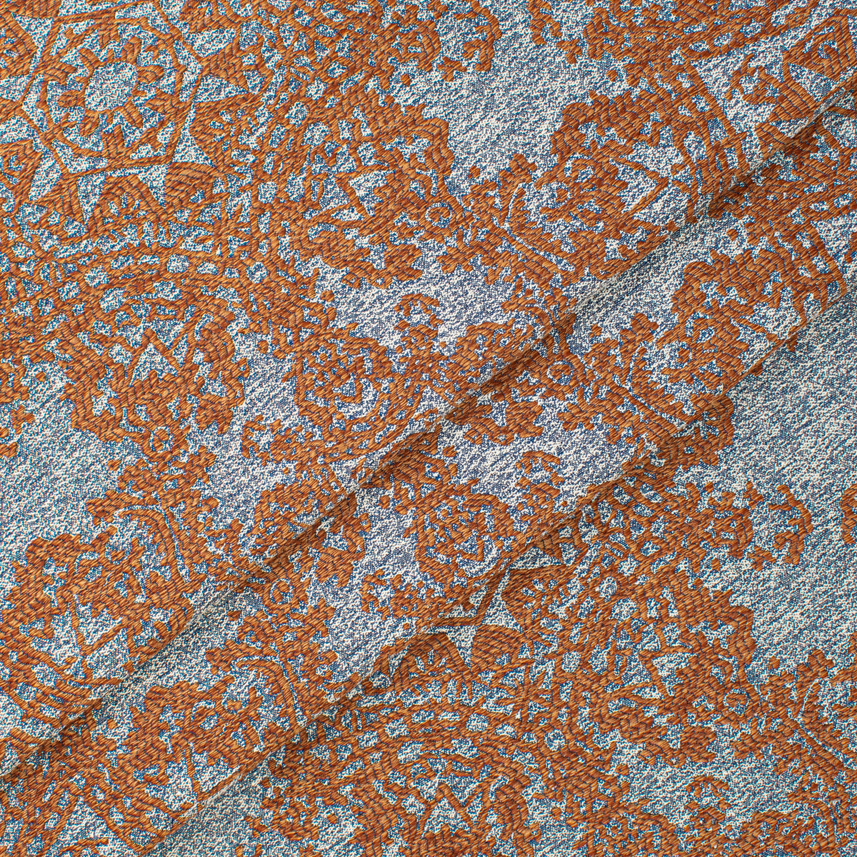Crystal Filigree Reversible Suiting/Upholstery in Rust/Blue