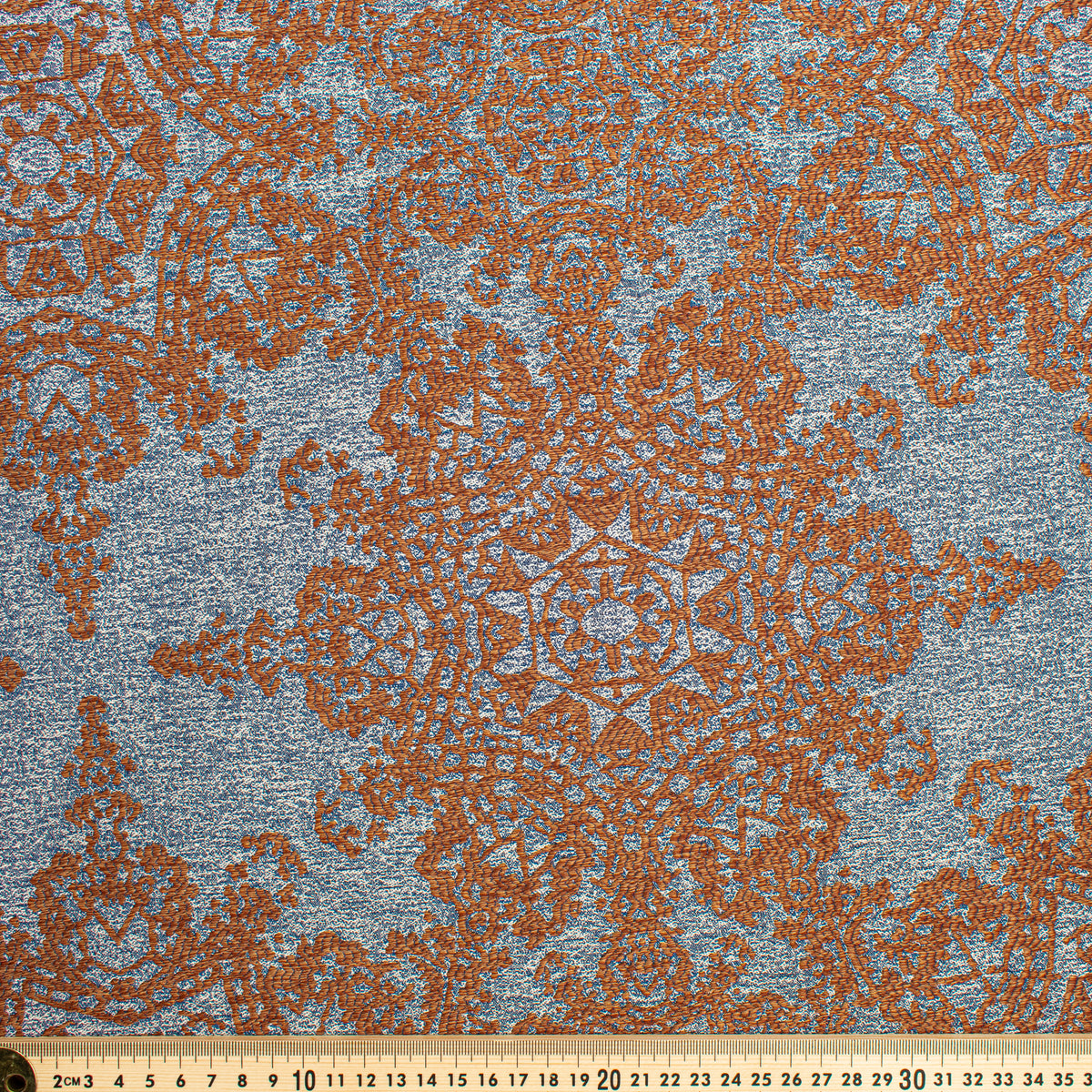 Crystal Filigree Reversible Suiting/Upholstery in Rust/Blue