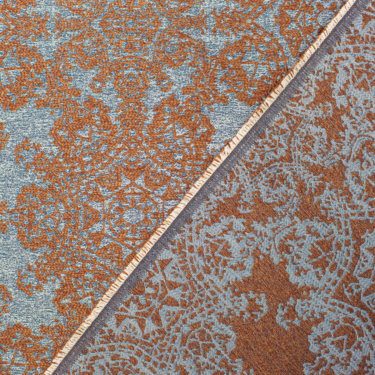 Crystal Filigree Reversible Suiting/Upholstery in Rust/Blue