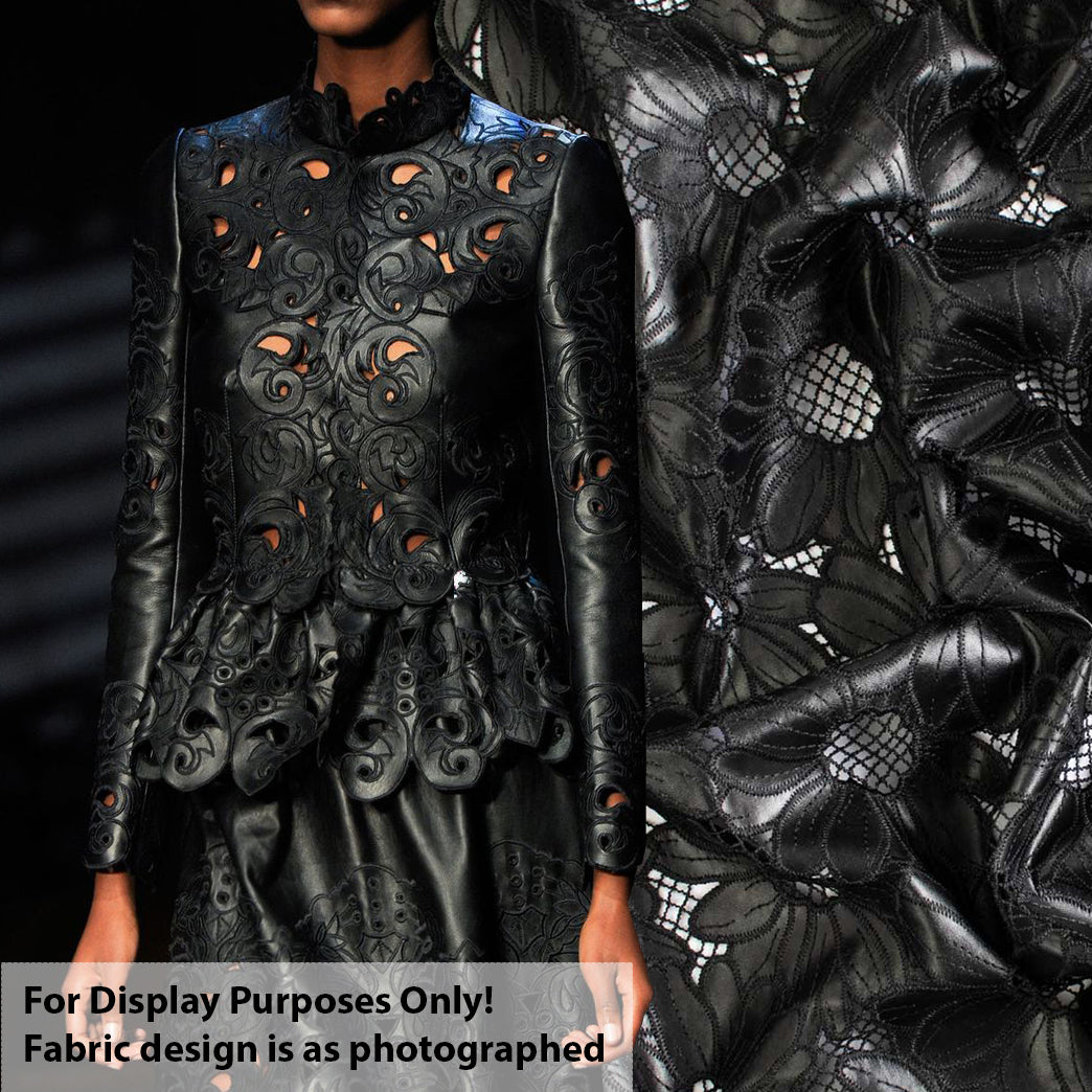 Bold Floral Cutwork Faux Leather Vinyl Burnout Appliqué