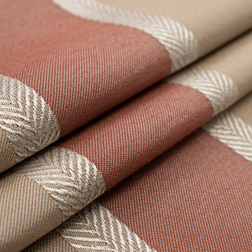 Classic Stripe Woven Upholstery & Suiting Fabric in Brick/Beige