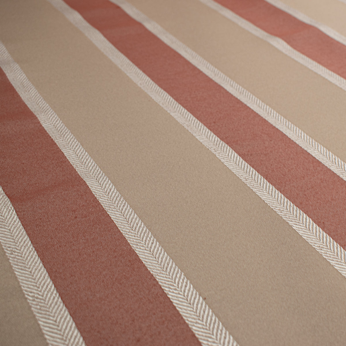 Classic Stripe Woven Upholstery & Suiting Fabric in Brick/Beige