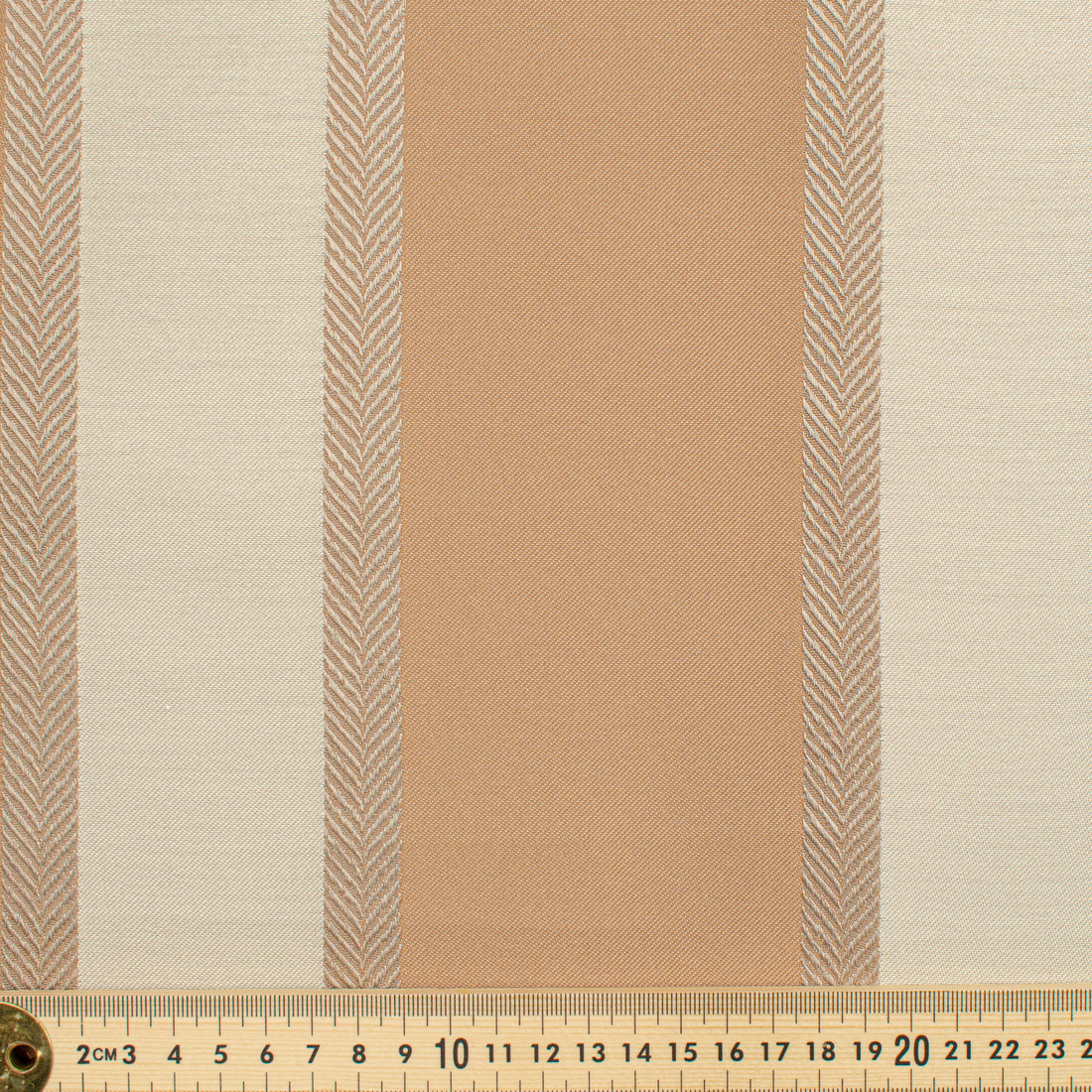 Classic Stripe Woven Upholstery & Suiting Fabric in Dark Gold/Cream