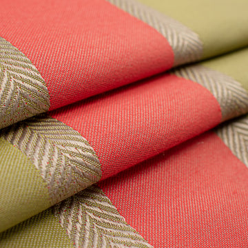 Classic Stripe Woven Upholstery & Suiting Fabric in Olive/Red