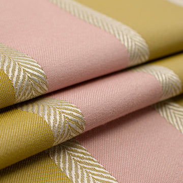 Classic Stripe Woven Upholstery & Suiting Fabric in Olive/Pink