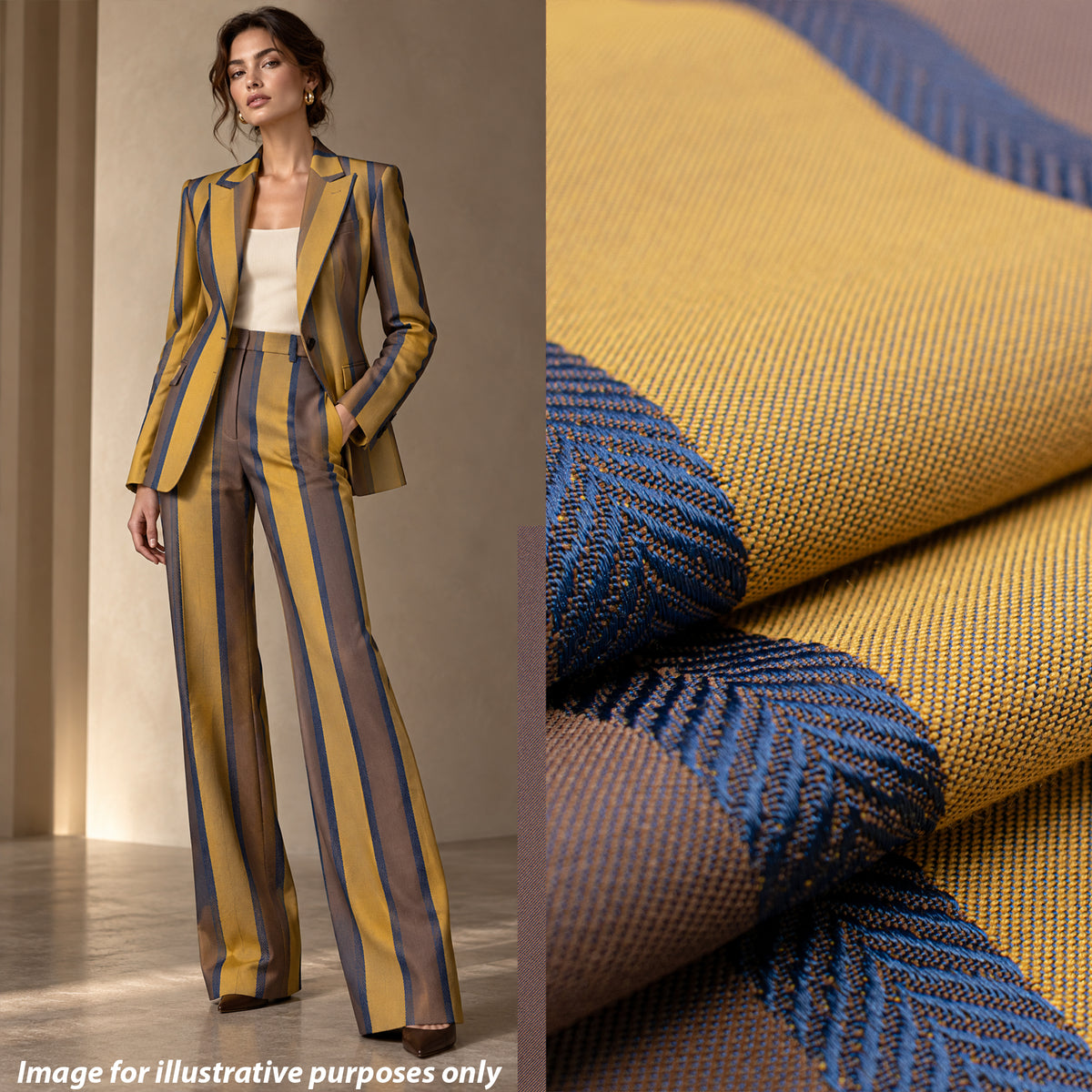 Coordinating Woven Upholstery & Suiting Fabric Check & Stripe Designs