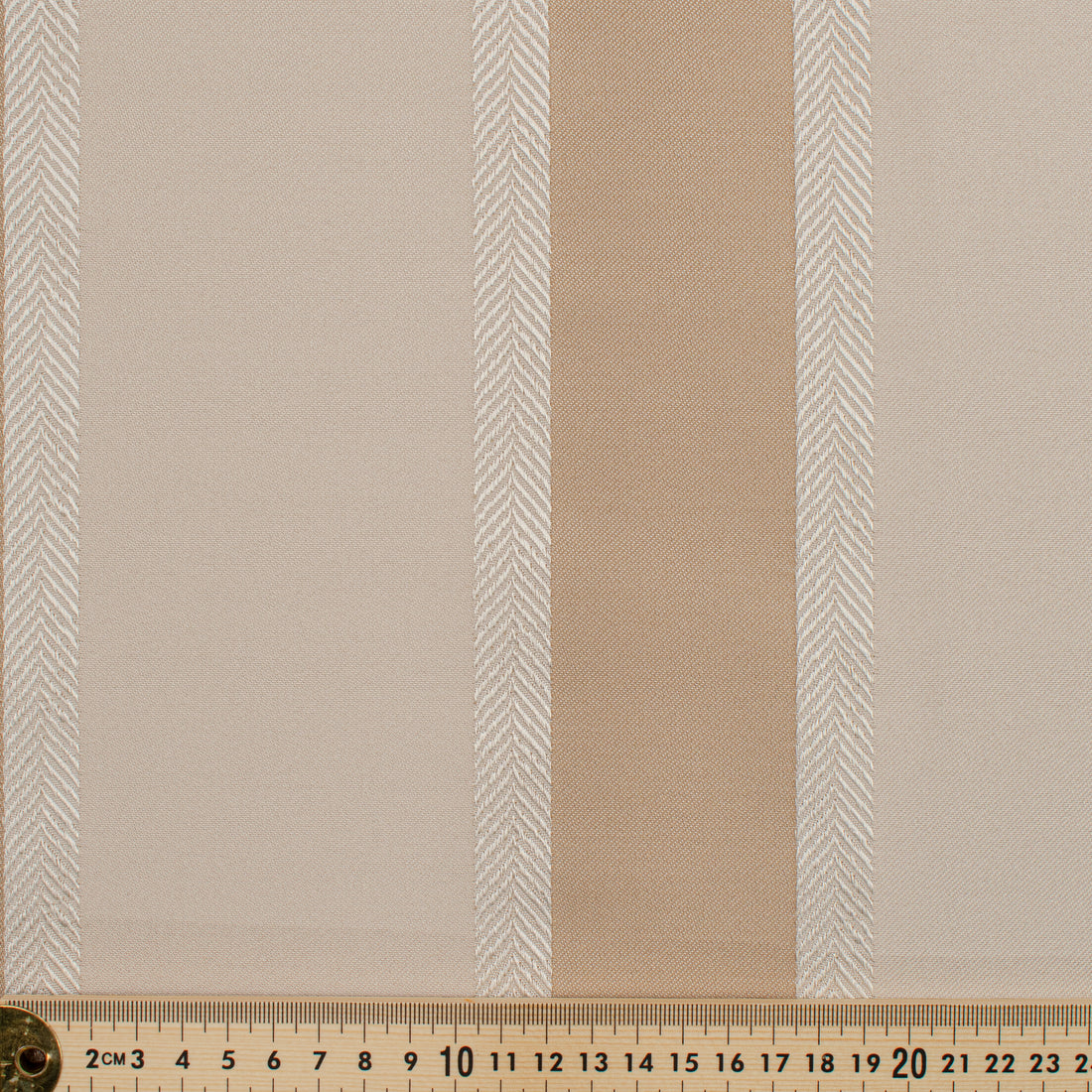 Classic Stripe Woven Upholstery & Suiting Fabric in Beige/Cream