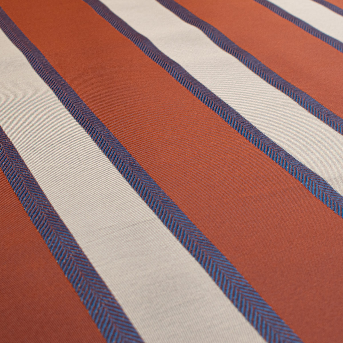 Classic Stripe Woven Upholstery & Suiting Fabric in Rust/Blue