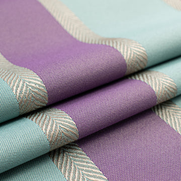 Classic Stripe Woven Upholstery & Suiting Fabric in Aqua/Purple