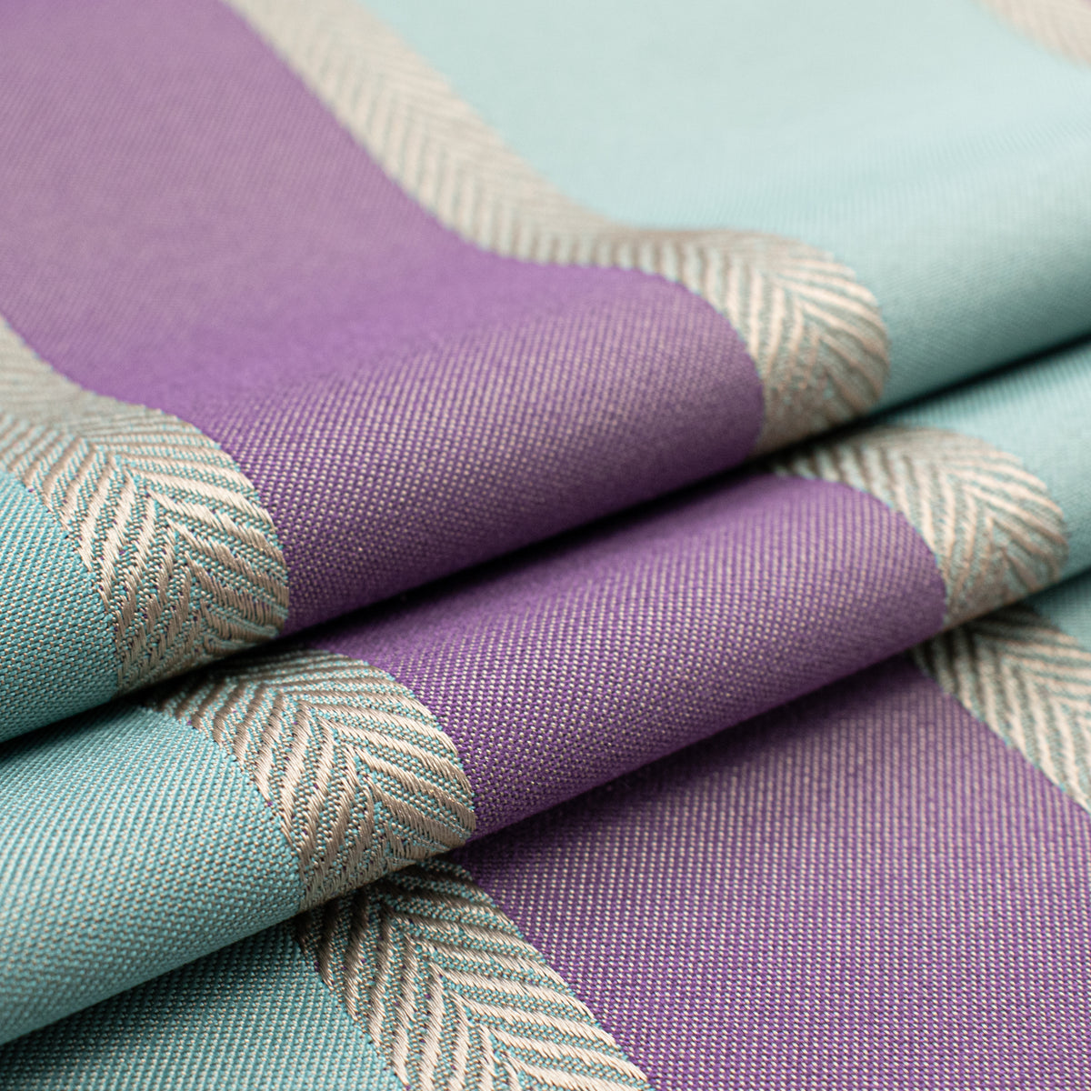 Classic Stripe Woven Upholstery & Suiting Fabric in Aqua/Purple