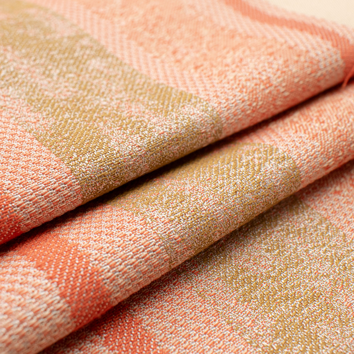 Artisan Stripe Woven Upholstery & Suiting Fabric in Dark Gold/Cream