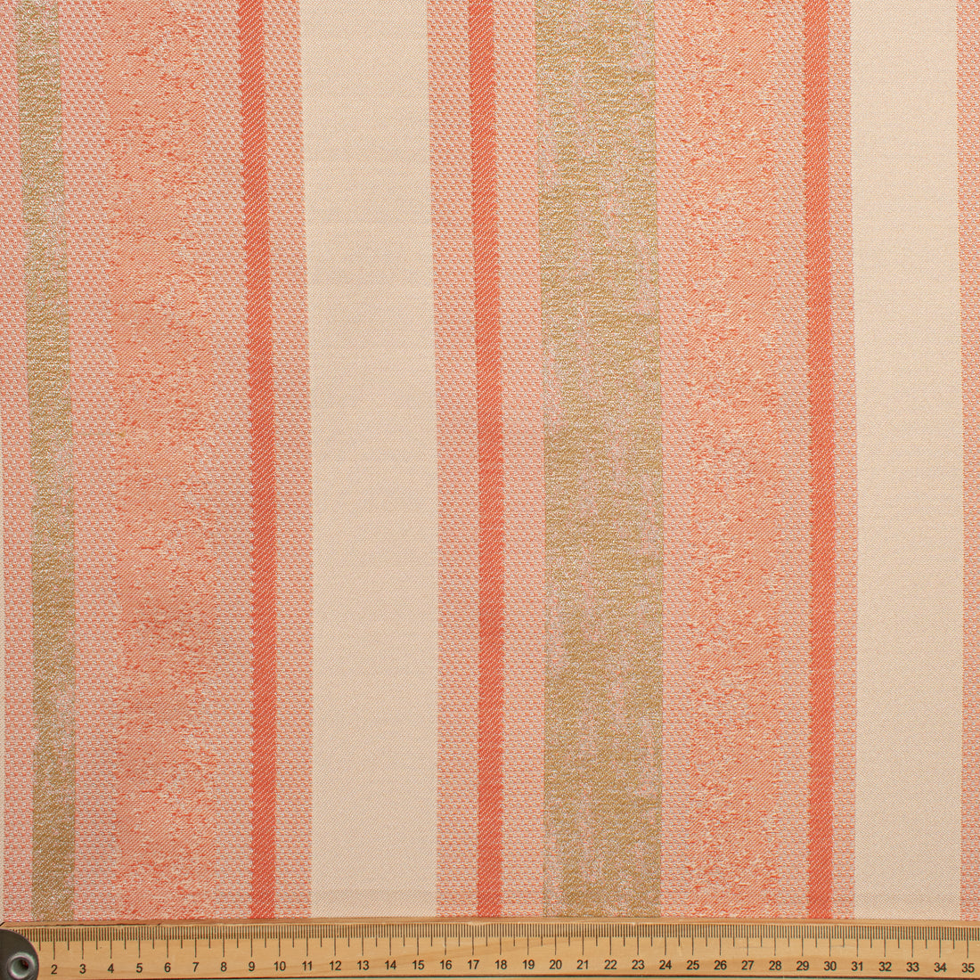 Artisan Stripe Woven Upholstery & Suiting Fabric in Dark Gold/Cream