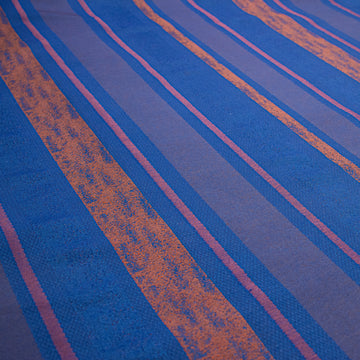 Artisan Stripe Woven Upholstery & Suiting Fabric in Rust/Blue