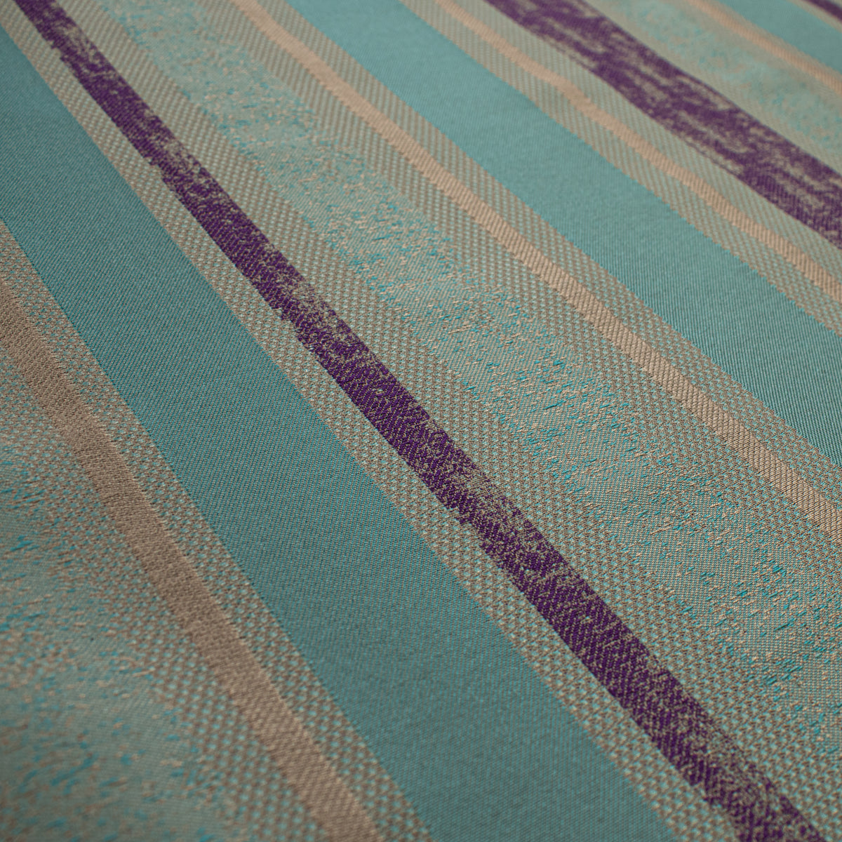 Artisan Stripe Woven Upholstery & Suiting Fabric in Aqua/Purple