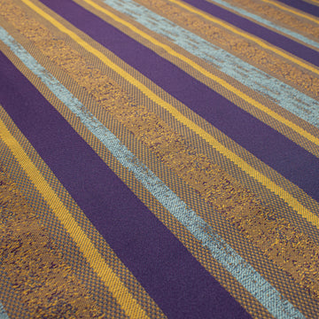 Artisan Stripe Woven Upholstery & Suiting Fabric in Gold/Blue