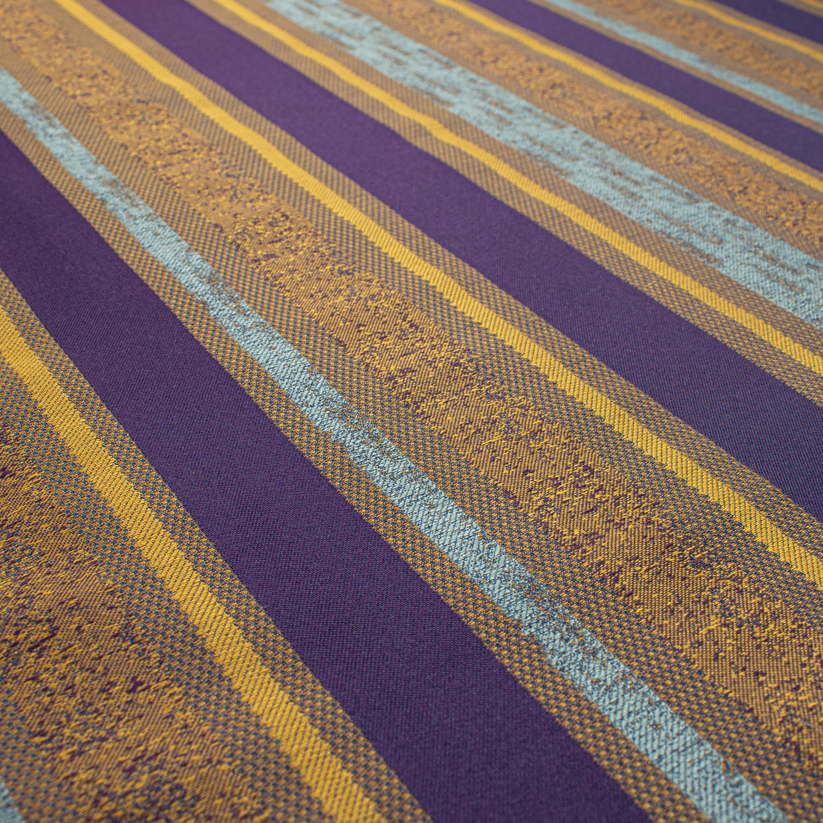 Artisan Stripe Woven Upholstery & Suiting Fabric in Gold/Blue