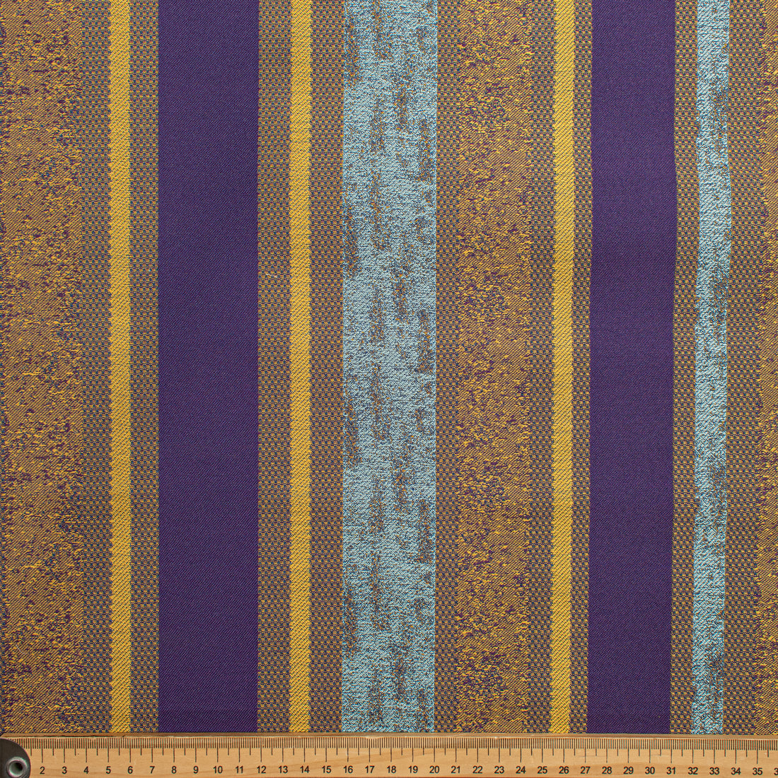 Artisan Stripe Woven Upholstery & Suiting Fabric in Gold/Blue