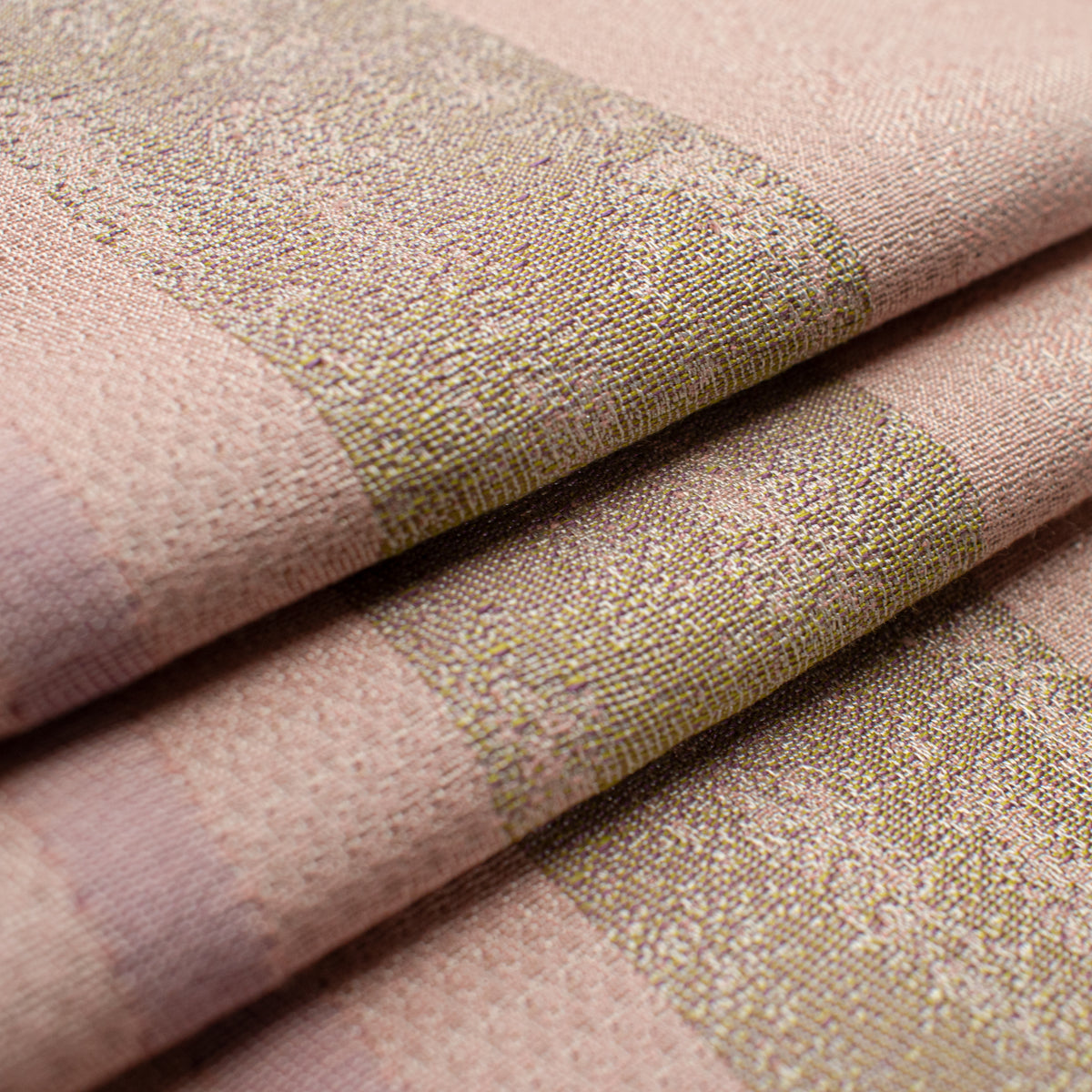 Artisan Stripe Woven Upholstery & Suiting Fabric in Olive/Pink