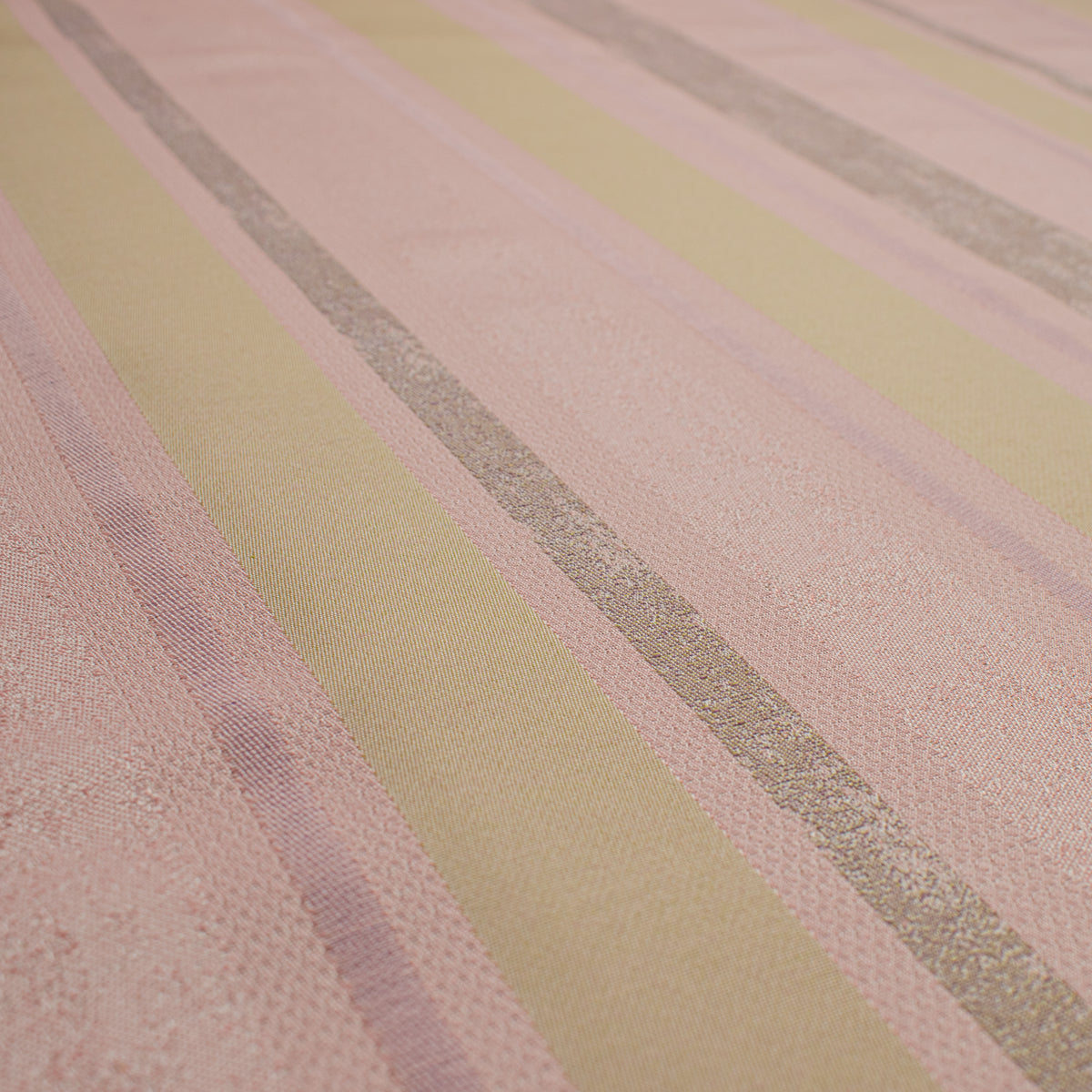 Artisan Stripe Woven Upholstery & Suiting Fabric in Olive/Pink