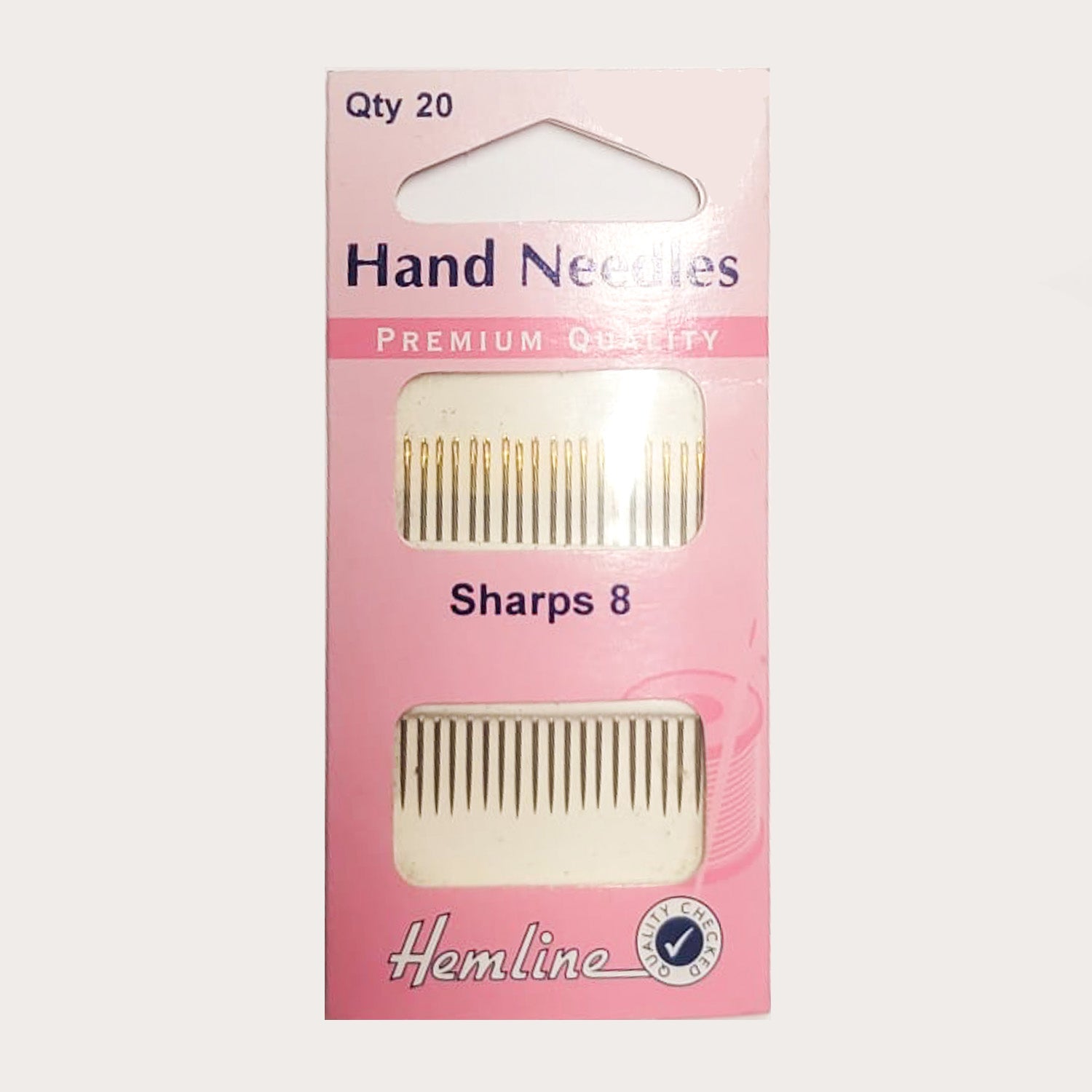 Hemline Hand Needle Sharps Size 8 Gold Eye - 20Pcs