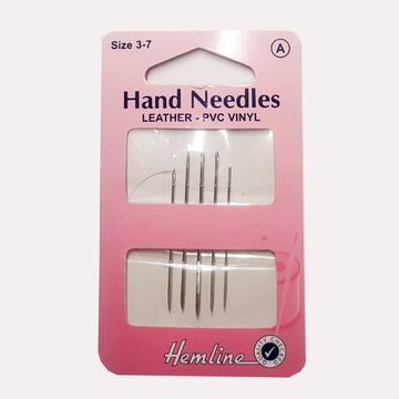 Hemline Hand Needle Leather PVC Vinyl Size 3-7 - 5 Pcs