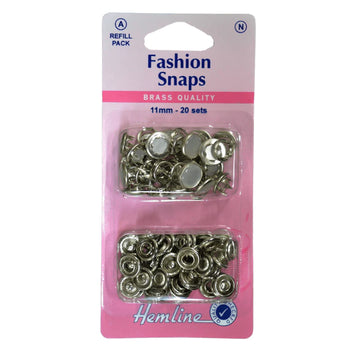 Hemline Fashion Snap 11mm Refill Pack - Pearl