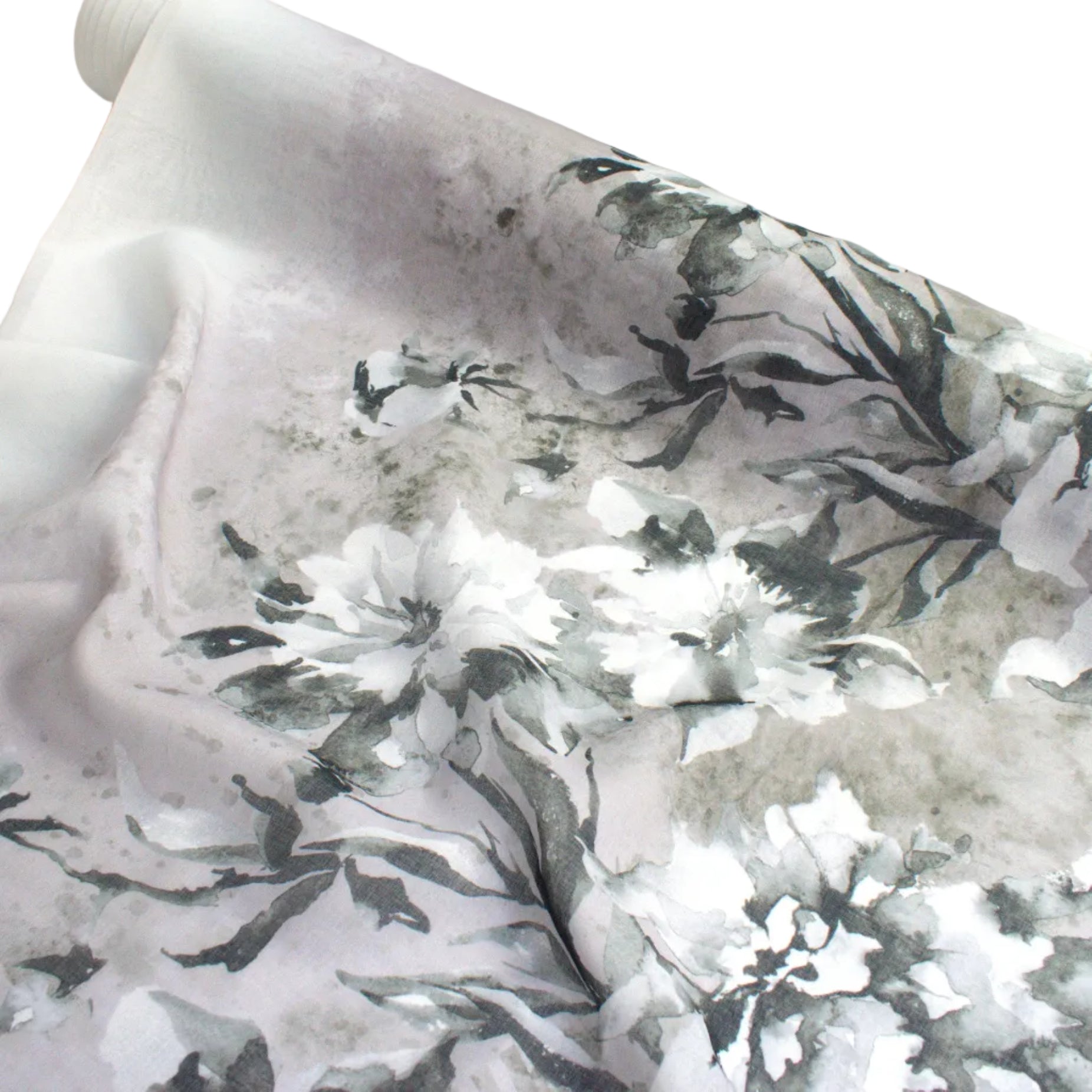 280CM Wide Magnolia Bloom Floral Printed Sheer Curtaining Fabric