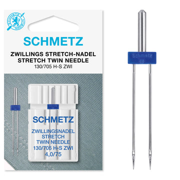 Schmetz Sewing Machine Needles Twin Stretch 75/4mm - 1 Per Cassette