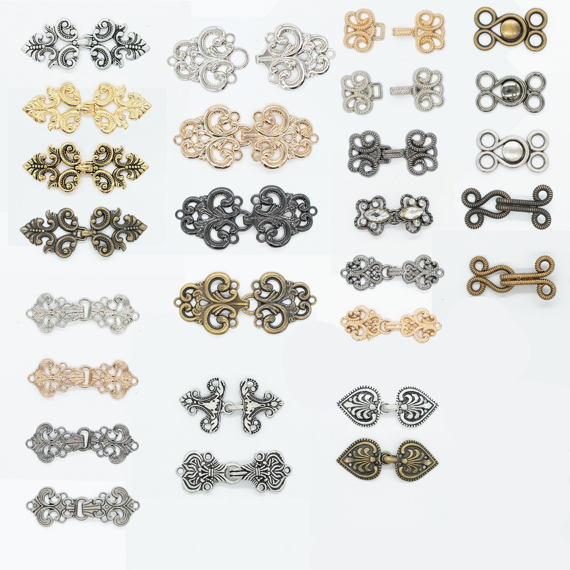 Medieval Vintage Metal Hook & Eye Clasp Fasteners