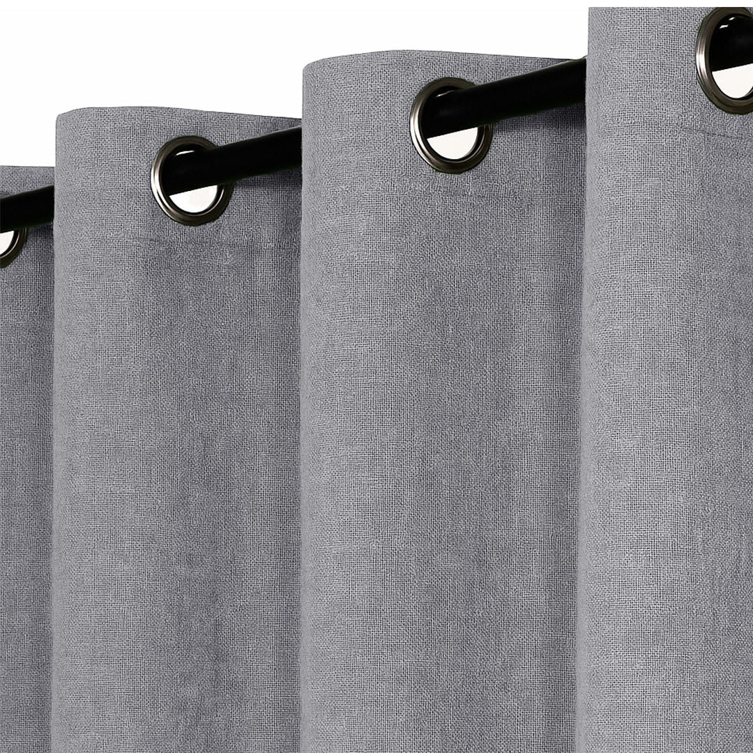 Pilbara Blockout Ring Top Ready Made Curtain - Metal | Wattle & Bourke